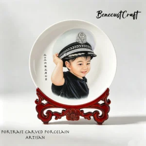 artisan-level custom hand-carved porcelain portrait service, bespoke ceramic art from your photo, by BenecustCraft.