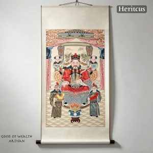 Hand-painted Gaomi Puhui Civil God of Wealth, symbol of wisdom and good fortune, by Heritage & Craft.