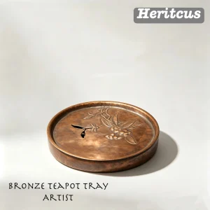 Hammered Copper Cup Holder with Engraved Motif or Inscription — Standard Size