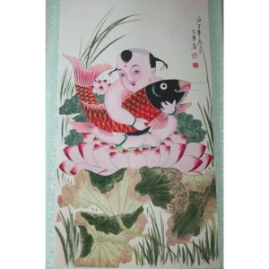 chinese folk art painting lian nian you yu