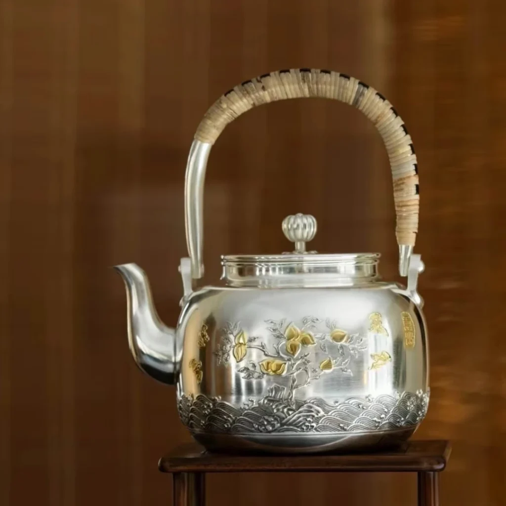 Finished Laiwu tin carving artwork display showing polished surface and engraved details, national intangible cultural heritage craft, by Heritage & Craft.